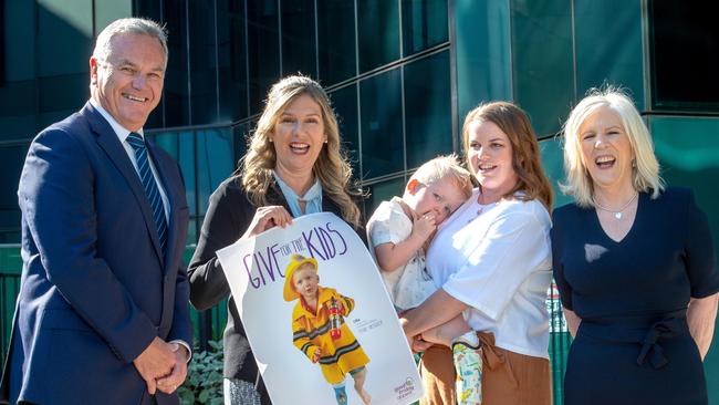 Peter Mitchell, Penny Fowler, poster boy Ollie Wedding, 4, with mum Meg, and Anne Randall. Picture: Jay Town