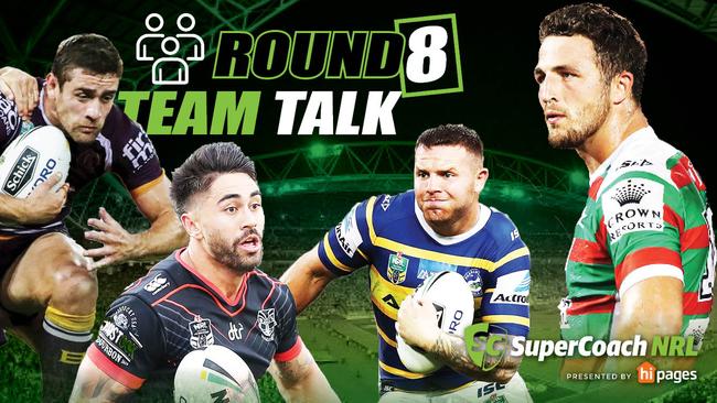 Andrew McCullough is out with an elbow injury, Shaun Johnson has a groin issue, Nathan Brown has an ankle problem and Sam Burgess will miss two weeks through suspension.