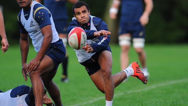 Will Genia in action during a Wallabies training session.