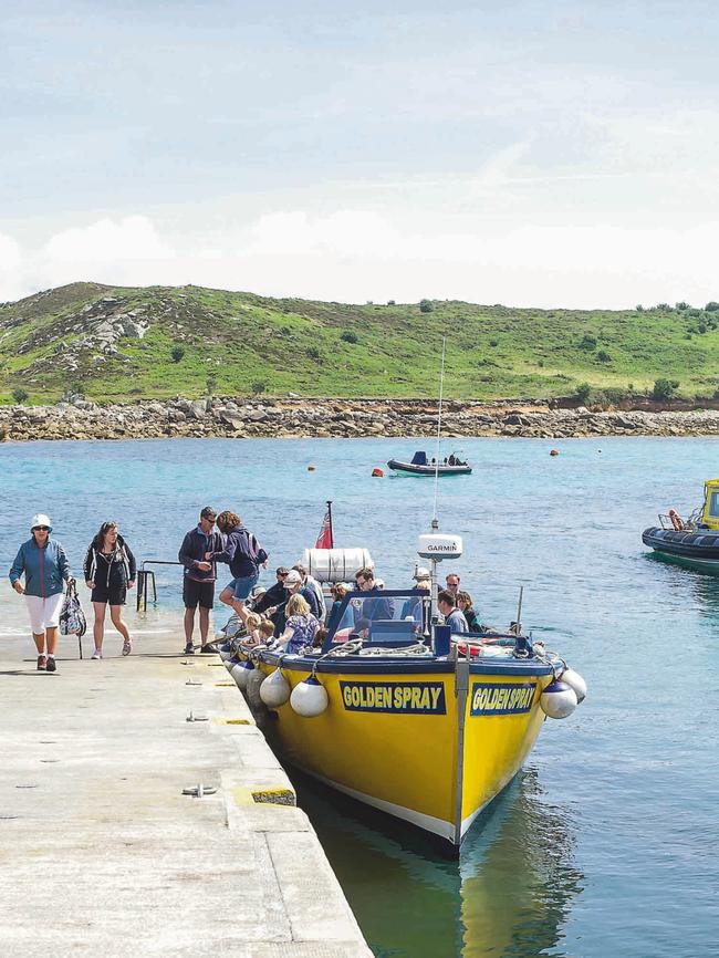 Ferries in St Mary’s Harbour transport visitors.