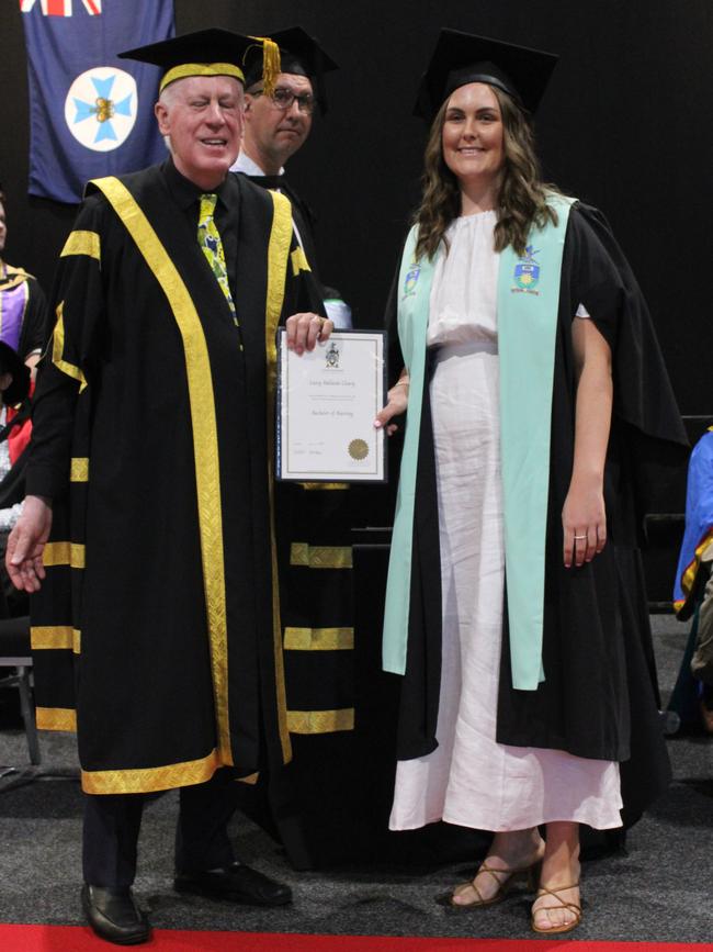 Casey Cleary graduated with a Bachelor of Nursing at the CQUniversity graduation ceremony in Bundaberg on December 14, 2023.