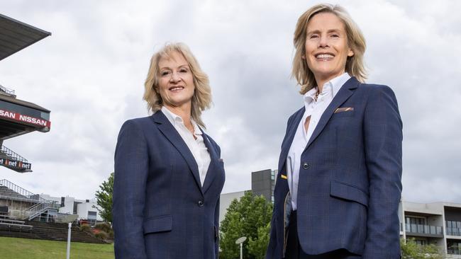 Anne-Marie Pellizzer and Katie Hudson at Waverley Park. Picture: Jason Edwards