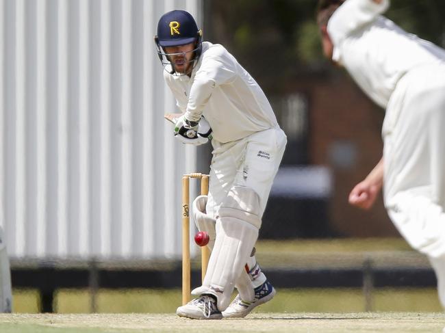 Pat Ashton provides a straight bat. Picture: Valeriu Campan