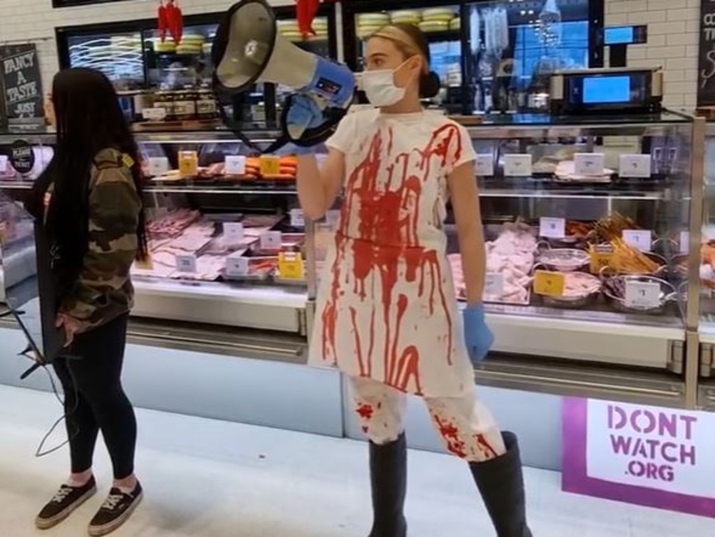 Ms Peterson has protested against animal slaughter for over two years. Picture: Supplied/Instagram