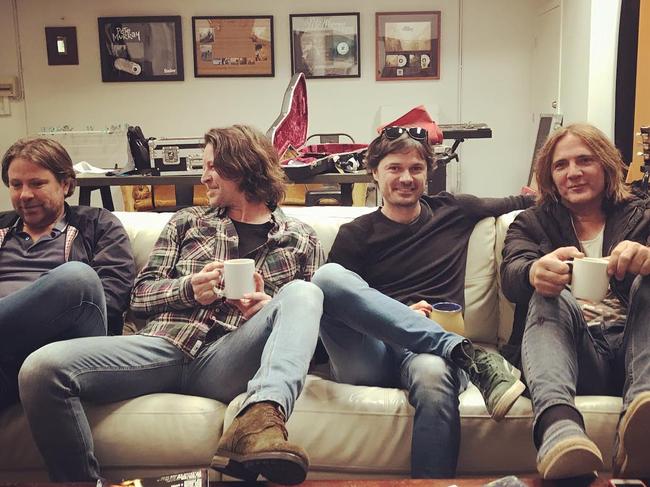 JC, Bernard Fanning, Darren Middleton and Ian Haug did a one-off guest spot at Splendour in 2017. Picture: @bernardfanning/Instagram