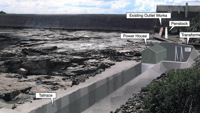 A drawing released by Stanwell in 2011 showing a Burdekin dam hydro project.