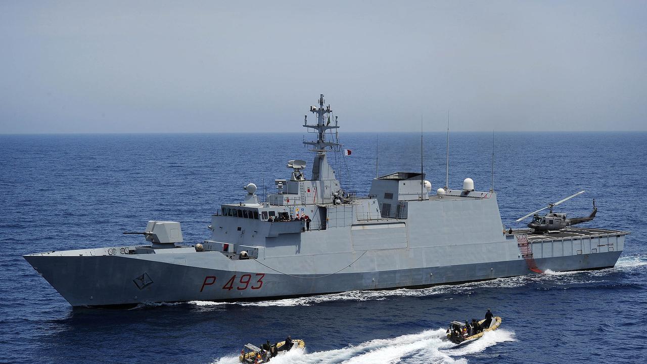 Spain will offer to build six heavily armed corvettes for Australia, as well as three more air warfare destroyers to boost firepower to help counter China. Pictured: Corvette Comandante Foscari of the Italian Navy.