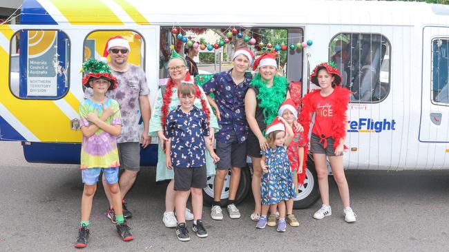 The CareFlight Crew in the annual Christmas Pageant and Parade down the Esplanade and Knuckey Streets. Picture: Glenn Campbell