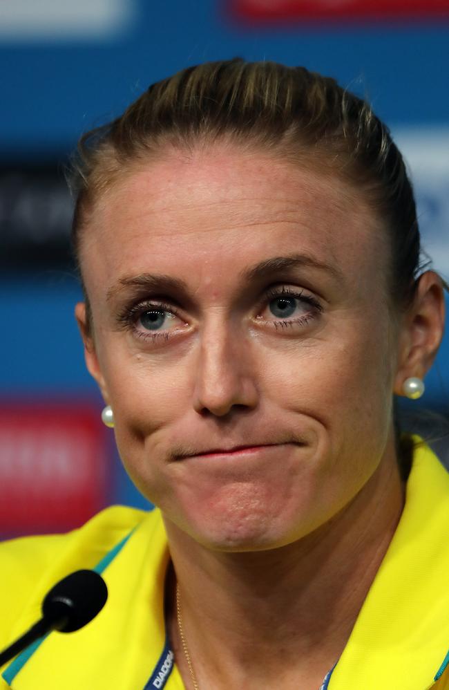 Pearson was brave at her press conference announcing her withdrawal. Picture: Alex Coppel.