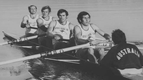 Peter Shakespear (second from left) now serves in a technical advisory role at Churchie.