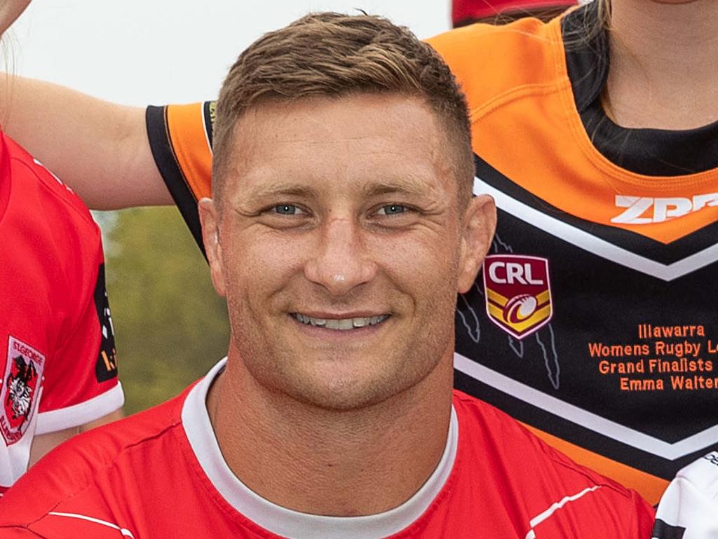 Chelsea Tyrrell, 11, Dragons player Tariq Sims, Amelia Tyrell, 13, Jace Tyrrell, six, and Aidan Tyrrell, 11.NRL Saint George Dragons squad during a meet and greet with local residents at The Hanging Rock, Sports Complex, at Batemans Bay, today. Picture:Justin Lloyd