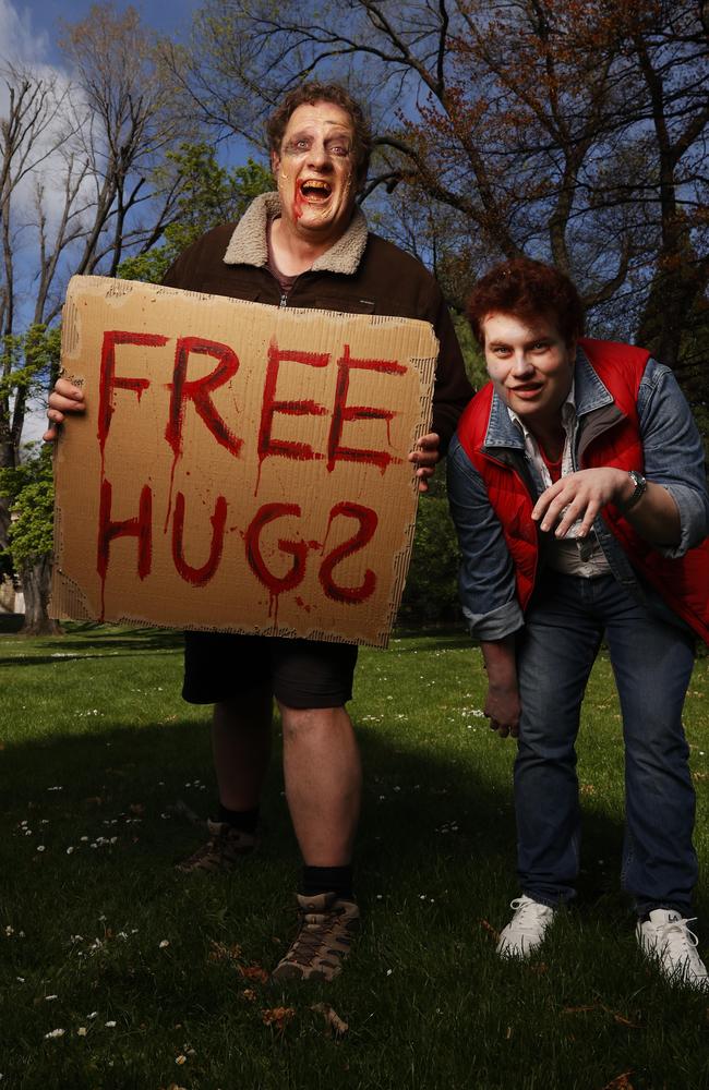 Steven Hore and Daniel Cheeseman who will take part in the annual Hobart Zombie March. Picture: Nikki Davis-Jones