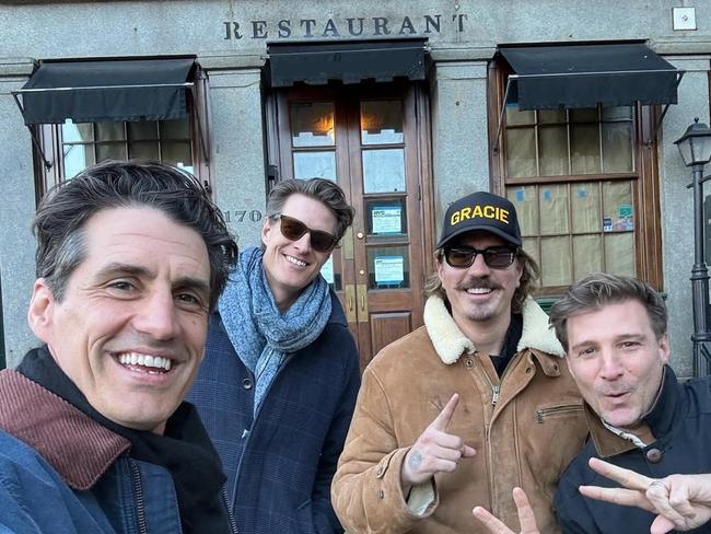 Andy Lee, with Nick Stone, Eddy Buckingham and Andrew Stone outside the Old Mates pub in NYC. Pic: Instagram