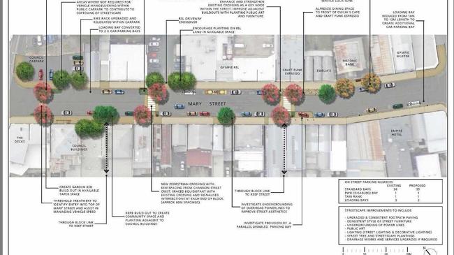READY TO UPGRADE: The concepts for the Mary St revitalisation show a host of changes. Picture: Gympie Regional Council