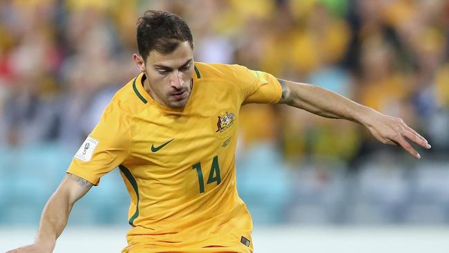 Socceroo James Troisi in action during the 2018 FIFA World Cup qualifiers against Syria at Stadium Australia in 2017. Picture: Cameron Spencer/Getty Images