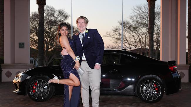 Ormeau Woods School formal at Links Resort, Hope Island. Phoebe Barnes 17 and Cameron Anderson 17. Picture Glenn Hampson