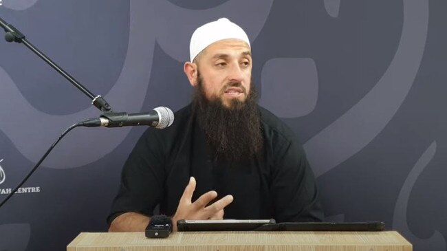 Muslim cleric Abu Ousayd, better known as Wissam Haddad, delivered a sermon about killing Jews. Picture: Youtube