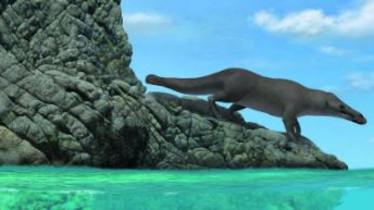 the ancient four-legged whale on land