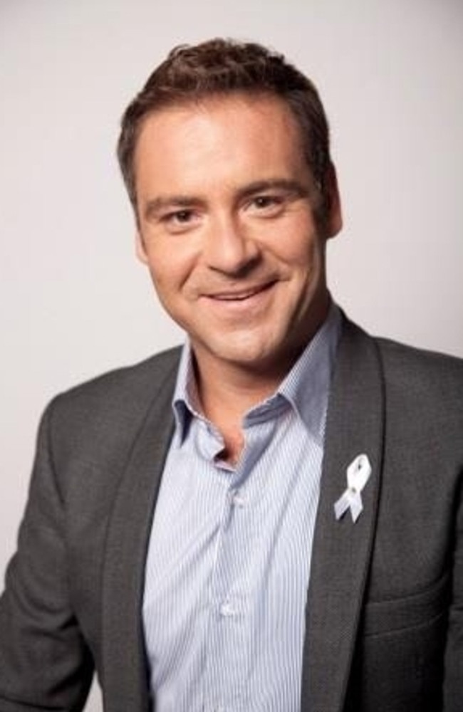 Andrew O'Keefe wears the white ribbon as part of his role as White Ribbon ambassador.