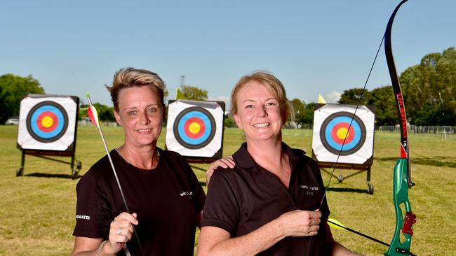 Mates4Mates North Queensland regional manager Marcia Morgan and senior liaison officer Deidre Simpson at Townsville Target Archers. Picture: Evan Morgan