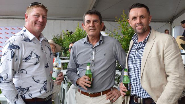 Brett, Sirio and Adam at the Rockhampton Jaguar Land Rover Pop-Up Polo on June 3, 2023. Picture: Aden Stokes