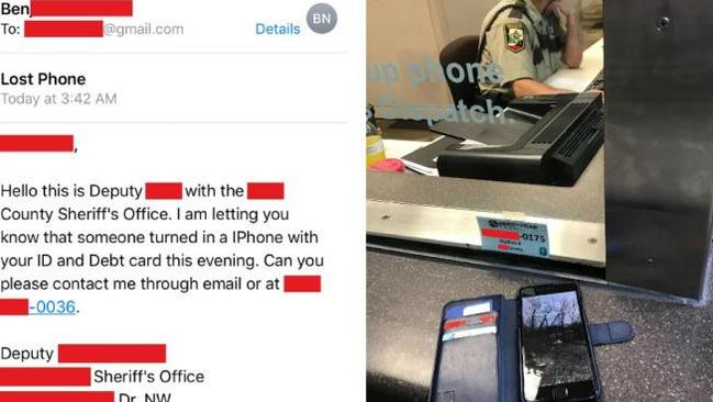 The thief was successfully trolled by the brother and handed the iPhone into the local police station. Picture: Supplied.