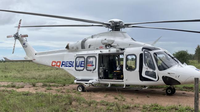 BMA CQ Rescue flew a woman in her 40s to Mackay Base Hospital after she was seriously injured when vehicle when it hit a tree. Picture: BMA CQ Rescue