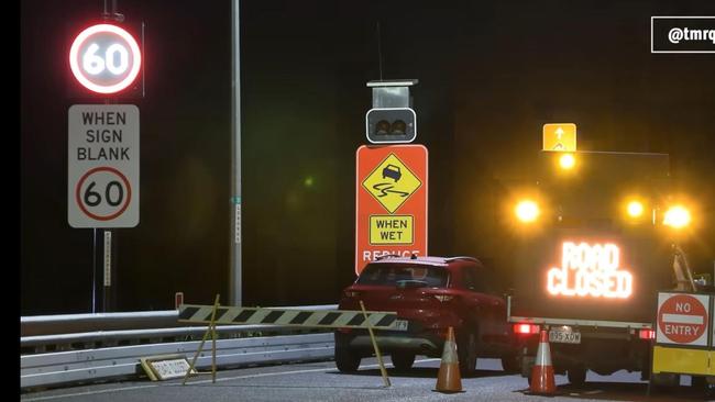 Ongoing night closures of the Kuranda Range Rd by Transport and Main Roads pushed back the completion date of emergency works in April. Picture: TMR