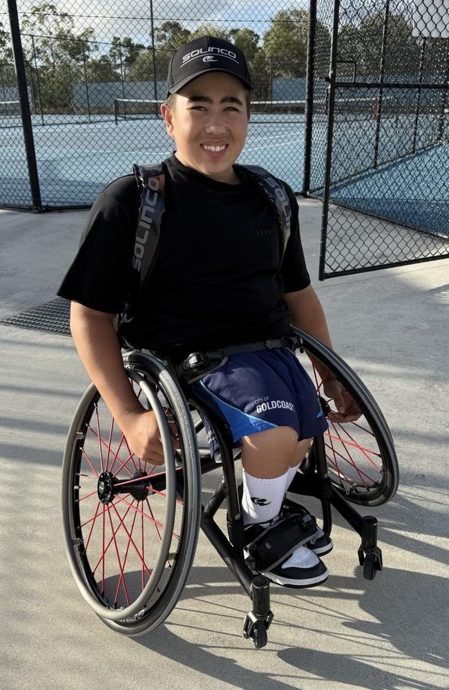 Joshua Brass is making waves in wheelchair tennis on a global scale. Picture: Contributed
