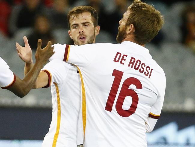 Miralem Pjanic playing for Roma in last year’s Cup. Picture: Michael Klein