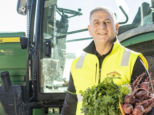 HORTICULTURE: Vince Farms, Vince DoriaVince Doria on farm with market garden winter vegetables.PICTURED: Vince Farms, Vince Doria with winter vegetables.Picture: Zoe Phillips