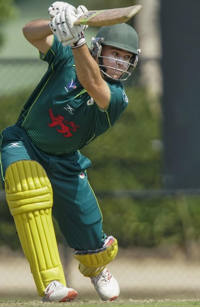 Johnathon Aikins splashes out with a cover drive. Picture: Valeriu Campan