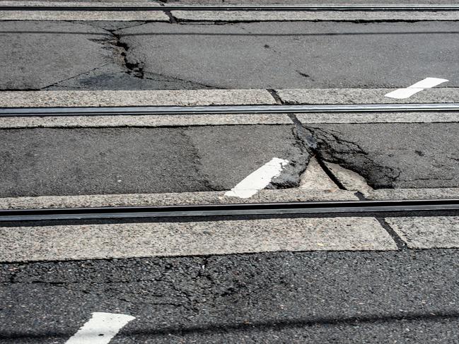 Damaged roads have caused a spike in the number of tyres being blown. Picture: Monique Harmer