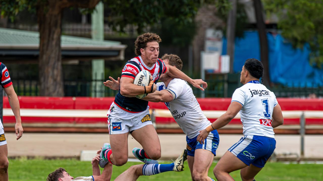 Former Wallabies Star and Paris Olympian Mark Nawaqanitawase playing his first game for the roosters against bulldogs in the NSW Cup Picture Thomas Lisson