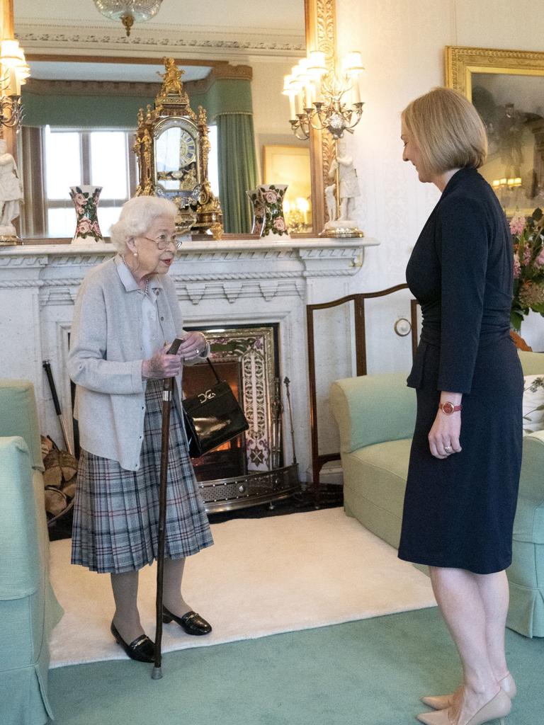 The Queen greets newly elected leader of the Conservative party Liz Truss. Picture: Getty Images