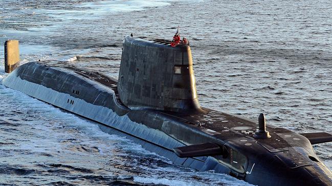 Astute class submarine HMS Ambush during sea trials near Scotland.