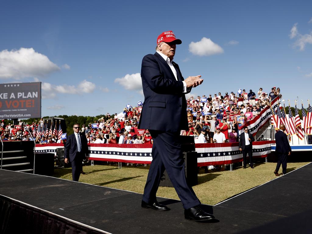 Donald Trump has pulled ahead in key swing states. Picture: Anna Moneymaker/Getty Images