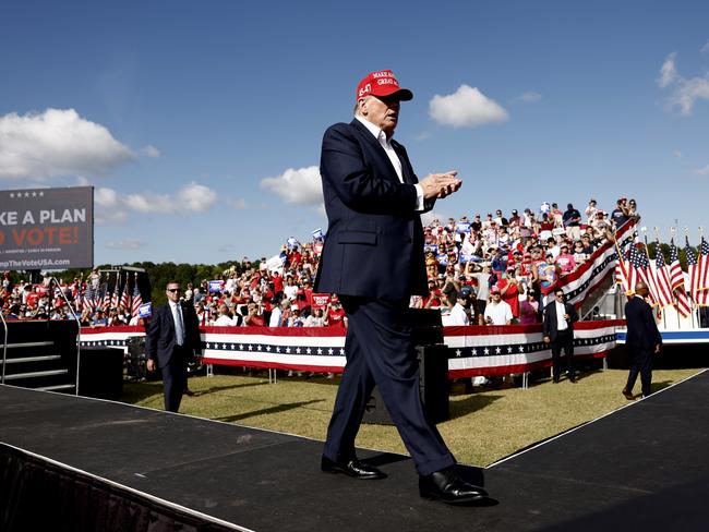 Donald Trump has pulled ahead in key swing states. Picture: Anna Moneymaker/Getty Images