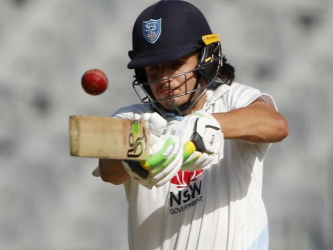 MELBOURNE, AUSTRALIA - OCTOBER 22: Sam Konstas of New South Wales bats during the Sheffield Shield match between Victoria and New South Wales at Melbourne Cricket Ground, on October 22, 2024, in Melbourne, Australia. (Photo by Darrian Traynor/Getty Images)