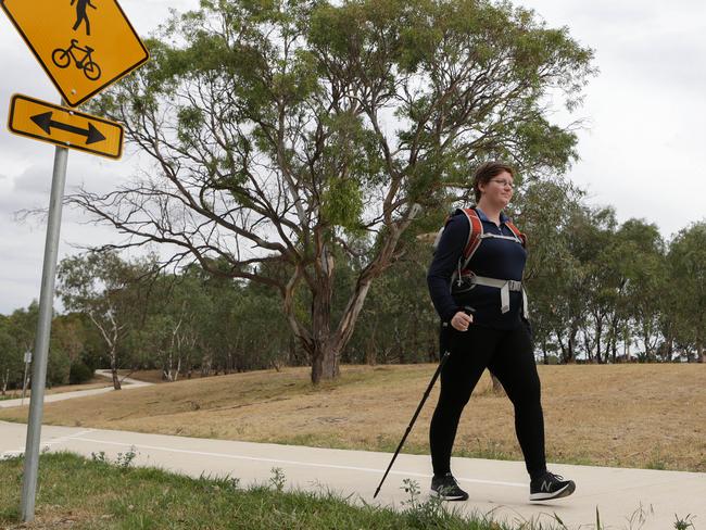 Lisa Fraser from Epping said completing a 100km walk to raise funds for Oxfam would be a mental and physical battle. Picture: George Salpigtidis