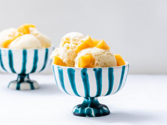 EMBARGO FOR TWAM 18 FEBRUARY 2023. FEE MAY APPLY.  No churn mango ice cream Recipe by Elizabeth Hewson. TWAM exclusive. Photo: Nikki To