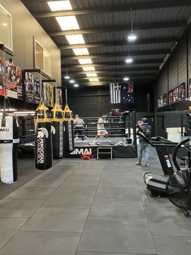 The old storage warehouse George Kambosos has transformed into a gym.