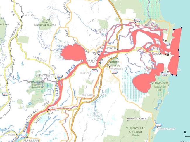 Clarence Control Zone (in red). Source: NSW DPI.