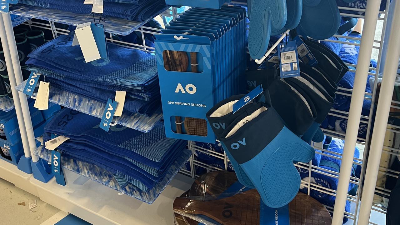 Australian Open store. Oven mitts $30, serving spoons $30