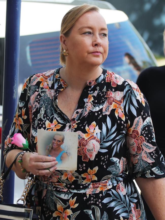 Breeana Robinson’s aunt Janine Mackney arrives at court for the final day of the committal hearing. Picture: Glenn Hampson.