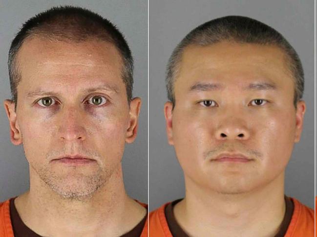 Former Minneapolis police officers Derek Chauvin and Tou Thao, who have been charged following Floyd’s death. Picture: Hennepin County Jail