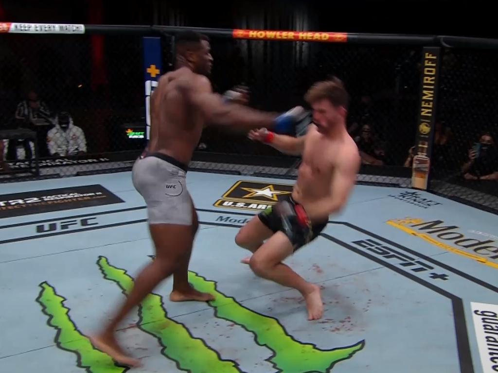 Francis Ngannou ended Stipe Miocic. Photo: UFC Fight Pass.