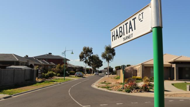 Habitat Court in Tarneit., where a woman was left with facial injuries after an alleged home invasion. Picture: Stuart McEvoy