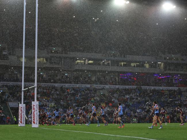 A record crowd watched the women's State of Origin clash at McDonald Jones Stadium. Picture: Getty Images
