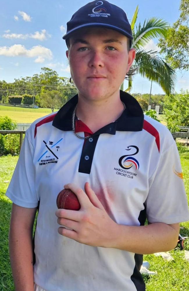 Maroochydore junior cricketer Oscar Cawse.